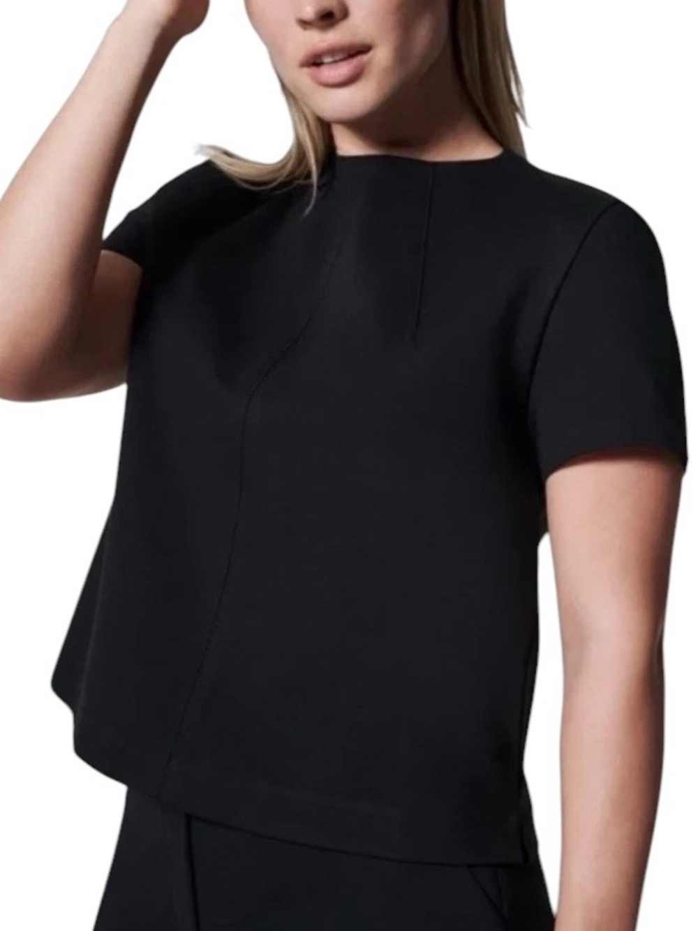 Spanx Women’s The Perfect Funnel Neck Top  Black Med Like New Orig $98